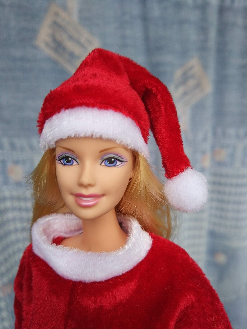 Barbie Christmas Clothes 2022 Doll clothes pom pom Christmas hat Barbie winter wear Santa Etsy