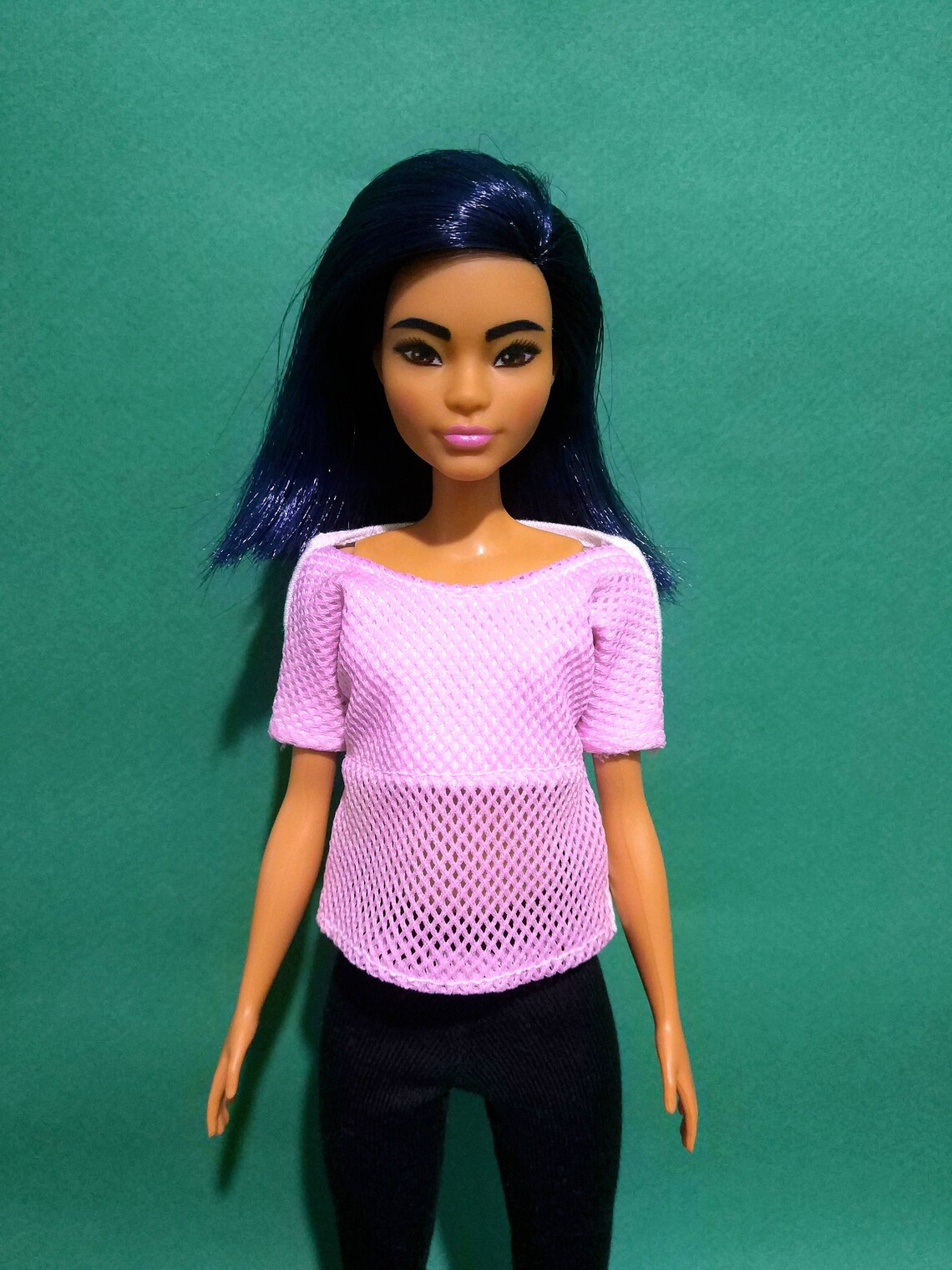 Doll t-shirt curvy Barbie clothes two colors top made to move | Etsy