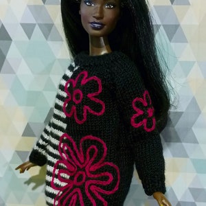 PDF Pattern Knitted Doll Dress 1/6 Scale. Instructions - Clothes Warm ...