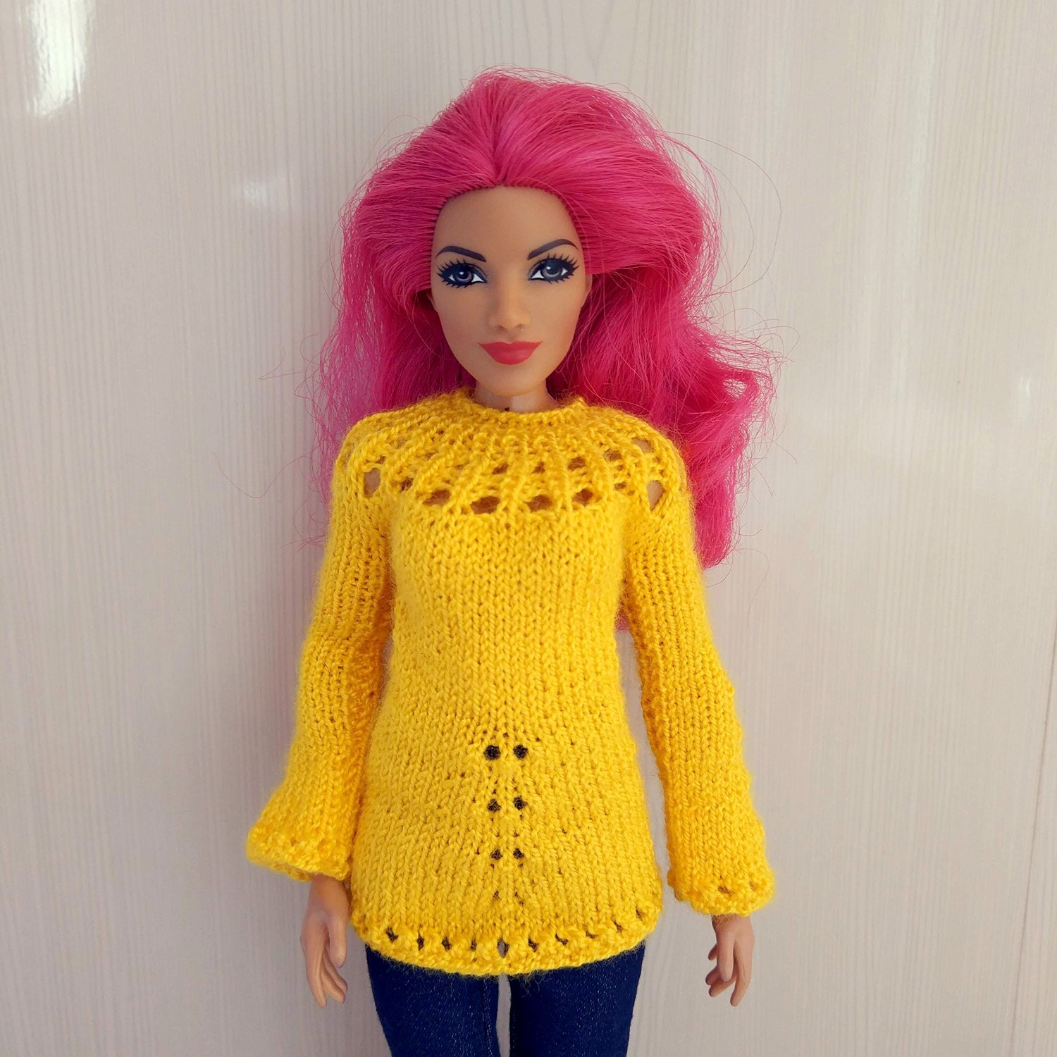 PDF Pattern Knitted Doll Sweater. Instructions Craft Dolls Etsy
