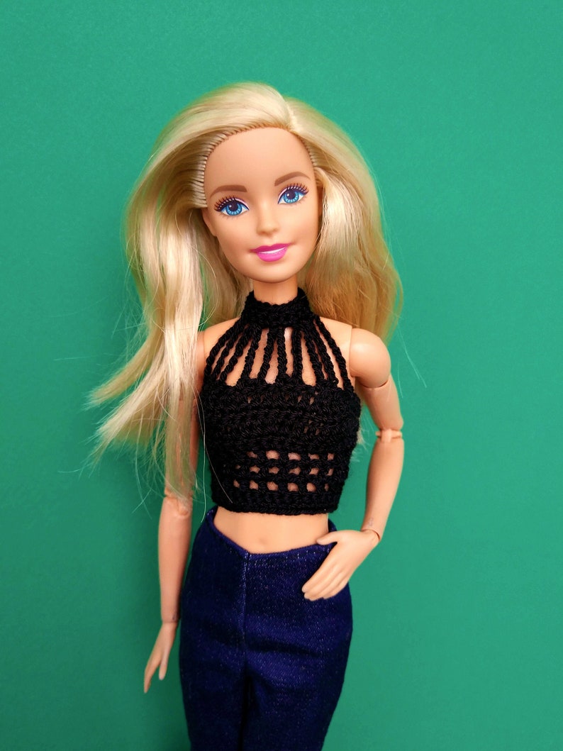 Doll Clothes Crochet Crop Top Barbie Shirt Curvy Tall Petite Etsy