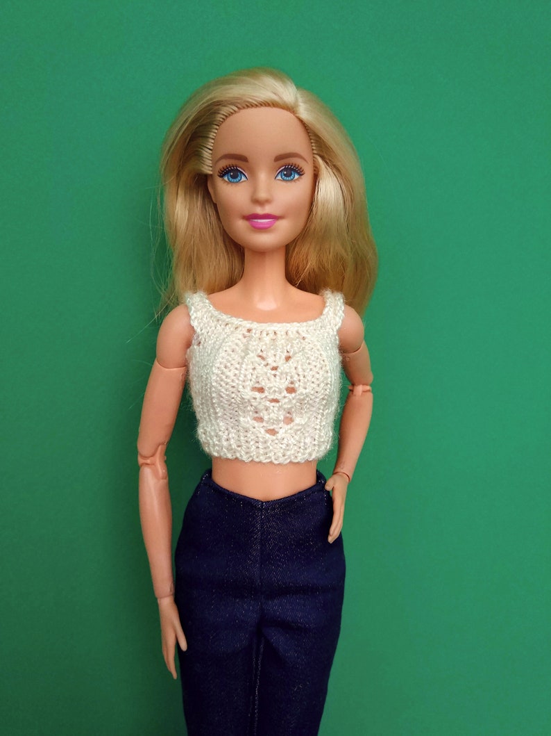 Doll clothing shirts crop top Barbie clothes Knitted tshirt Etsy