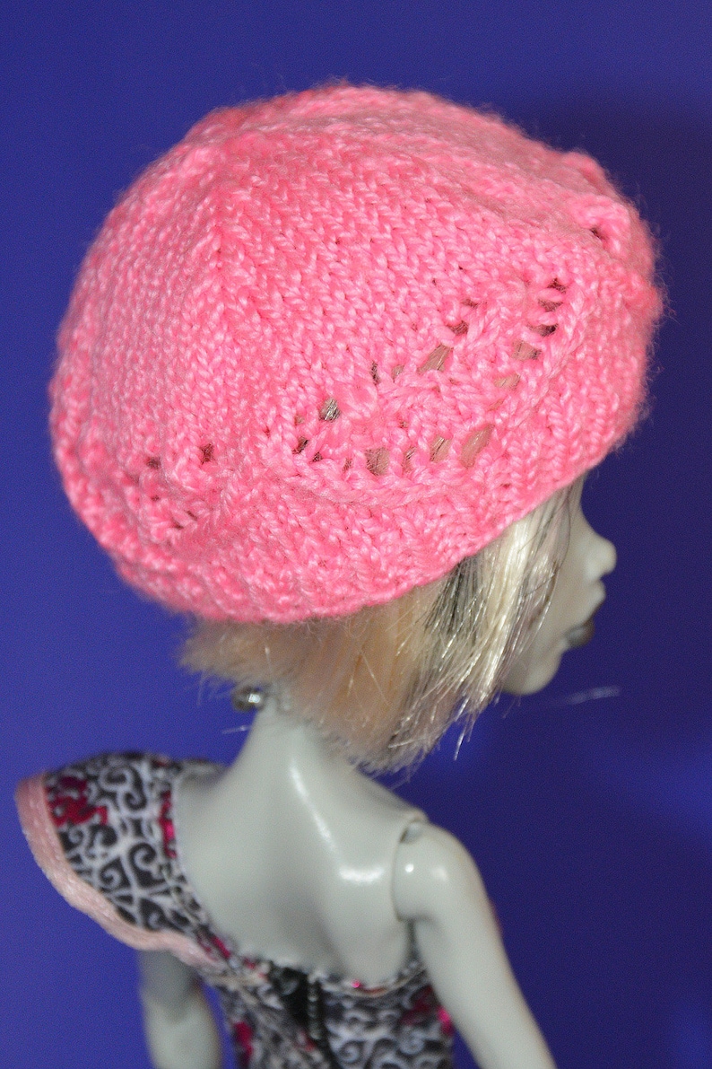 PDF Pattern Doll Knitted Beret Hearts. Instructions Clothing Etsy