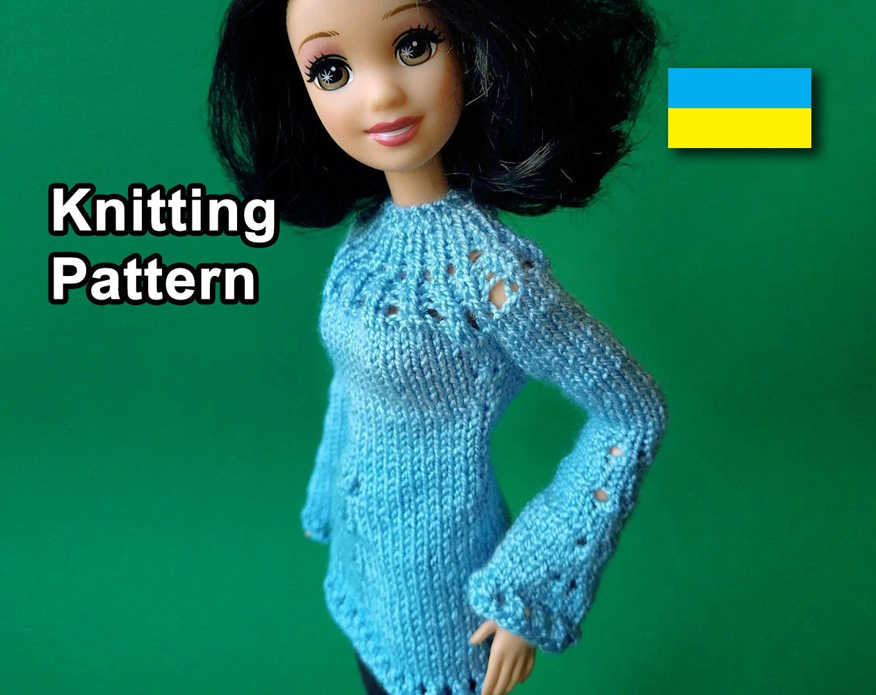 PDF Pattern Knitted Doll Sweater. Instructions Craft Dolls Etsy