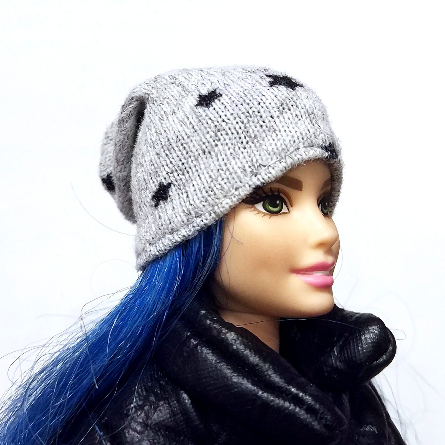 Barbie doll clothes slouchy beanie stars hat winter wear warm Etsy