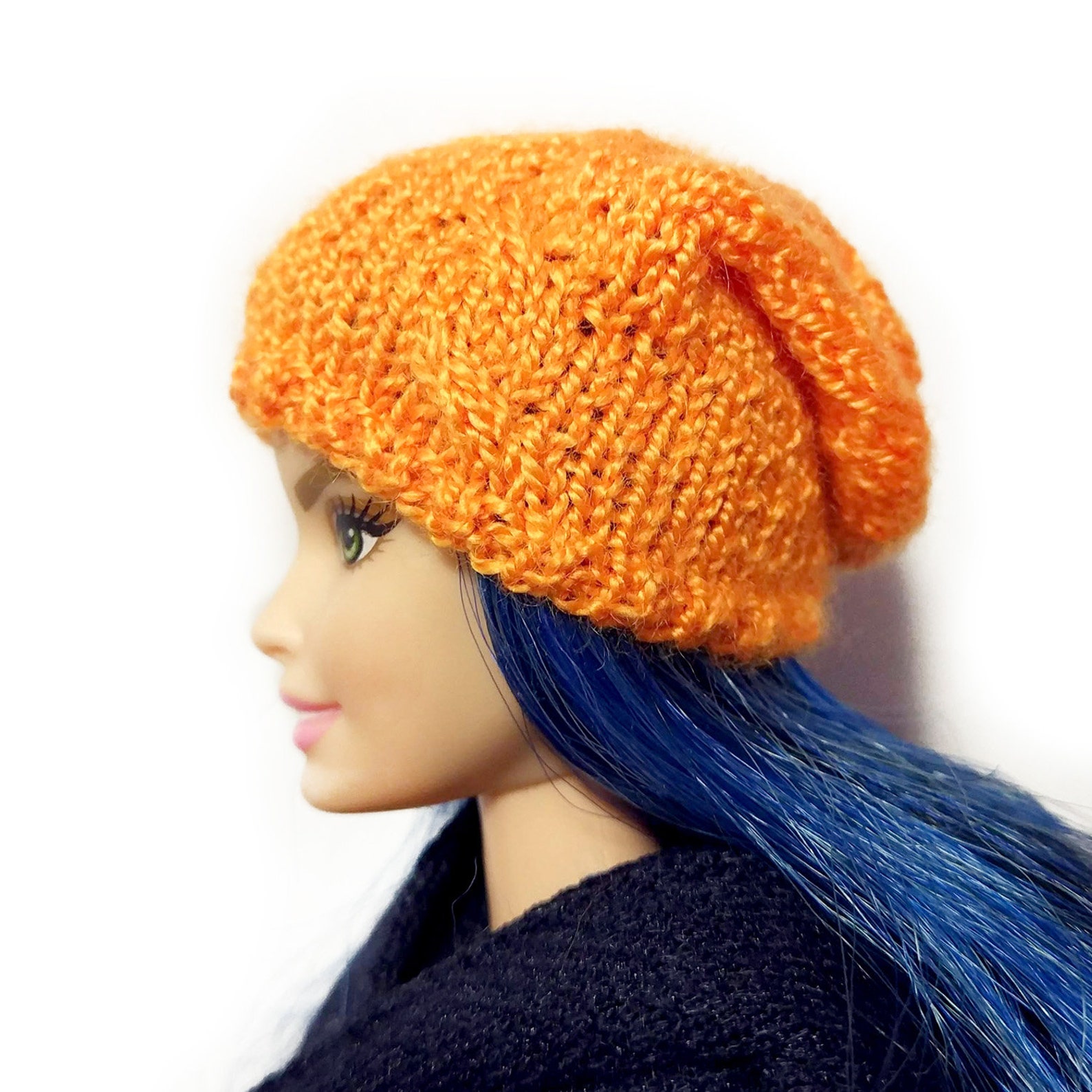 Doll clothes knitted beanie hat Barbie winter wear warm beret | Etsy