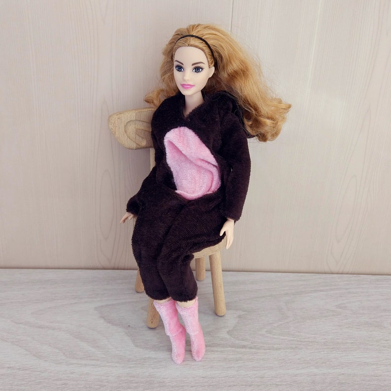 Barbie doll clothes bear kigurumi pajamas sleepwear home Etsy