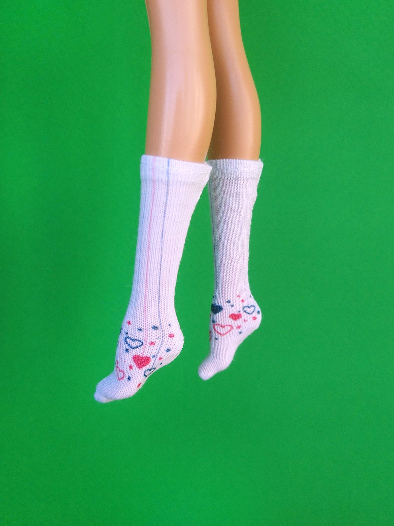 Barbie Doll Clothes Socks Heart Print Stockings Stockings Etsy