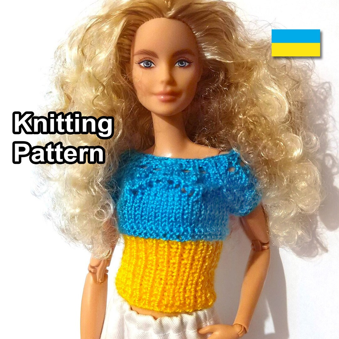 PDF Pattern Knitted Doll Tshirt 1/6 Scale. Instructions Doll Etsy