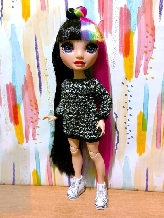 Doll Clothes - Black and White Knit Dress for Rainbow Girl. High Fashion  Doll's Knitted Dress. Dolls Outfit. Doll Casual Wear From Ukraine. - Etsy