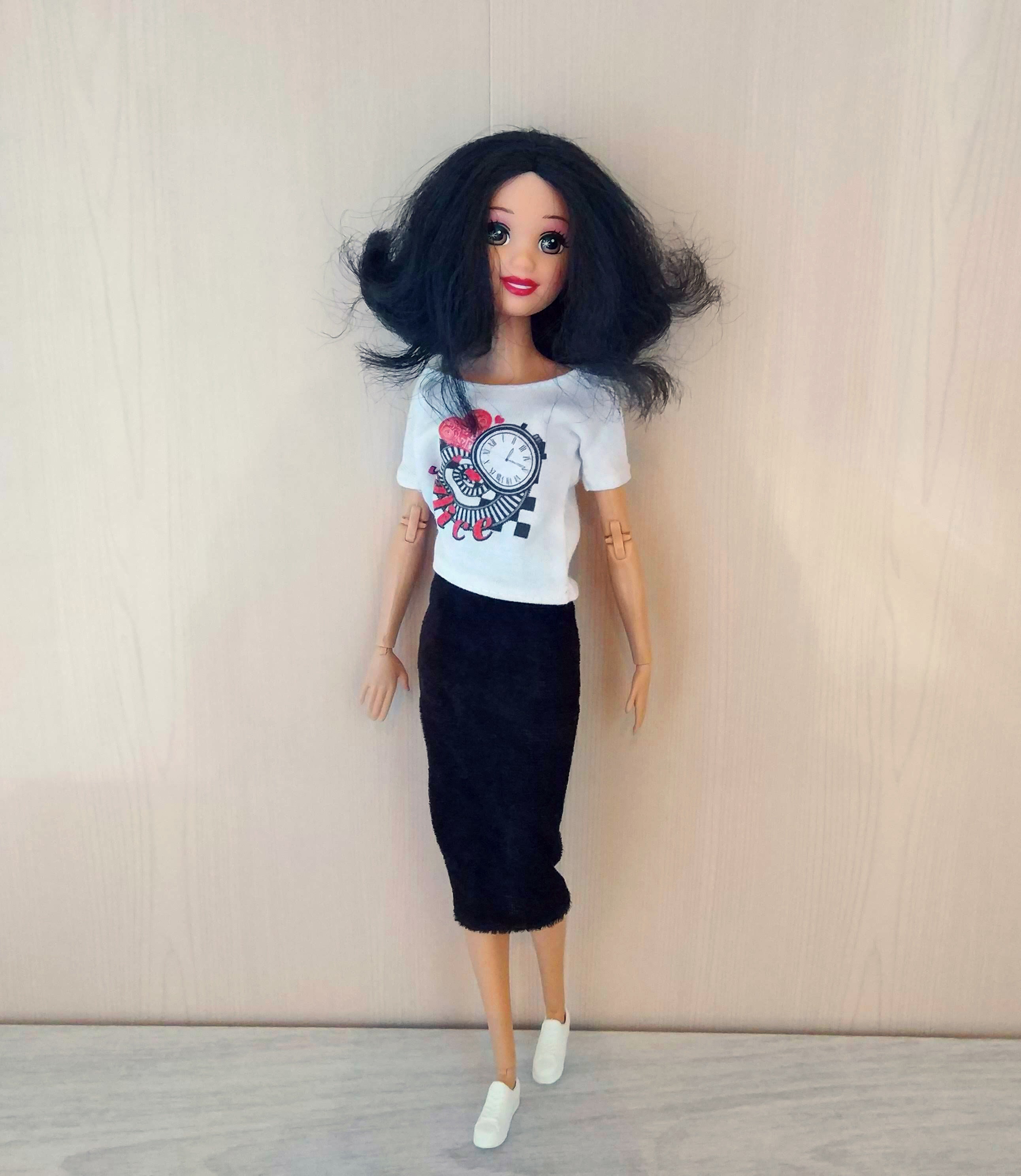 Doll Clothes Pencil-skirt Plush Midi Skirt Curvy Barbie Made | Etsy