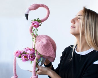 Big Crochet Flamingo Toy: Amigurumi Bird Pattern (PDF Pattern)