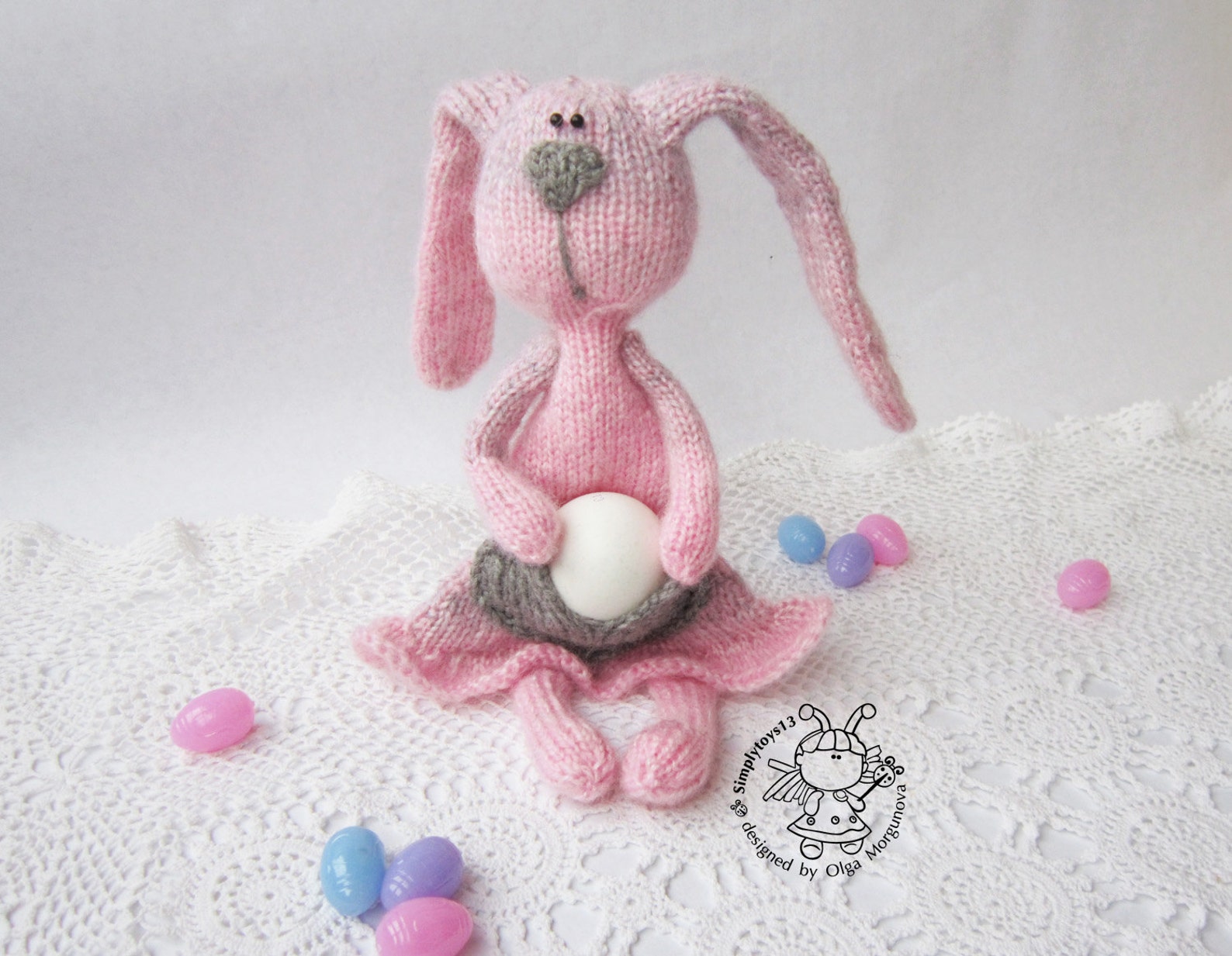 Bunny for Easter Knitting Pattern Knitted Round Amigurumi Etsy