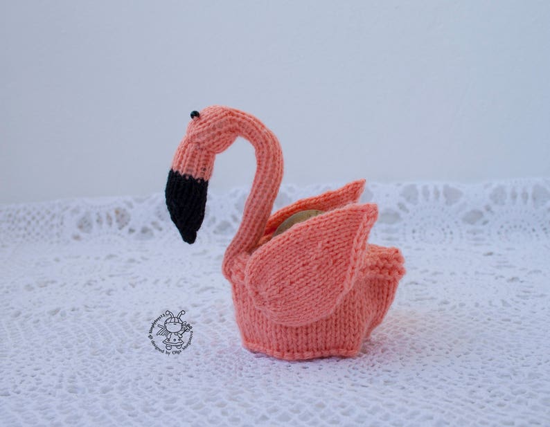 Easter egg cozy Flamingo Owl Unicorn Easter knitting pattern knitted round Instant download Amigurumi hats for eggs Easter decoration image 8