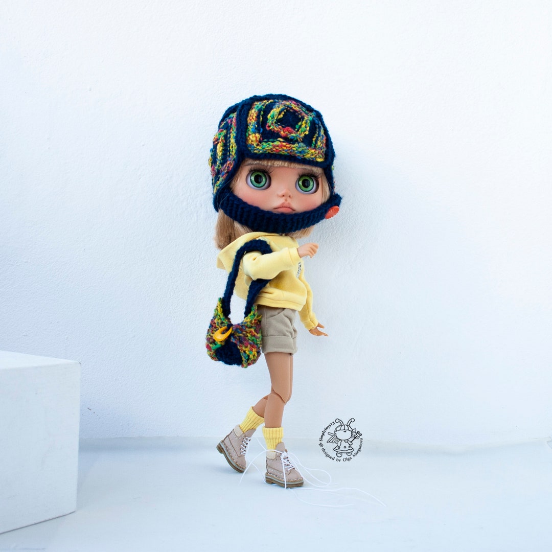 Hat and Bag Made of Squares for Blythe and Other Similar Sized Etsy