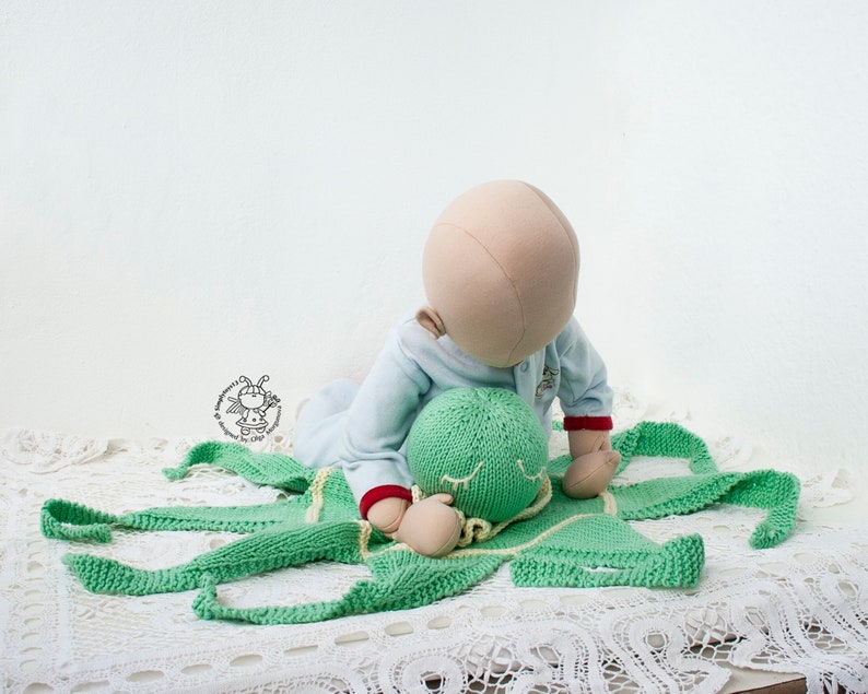 Knitted flat Octopus Toy Baby Lace Blanket. Amigurumi Octopus. Baby Lace Blanket. Instant download. Knitting pattern PDF comforter Octopus image 9