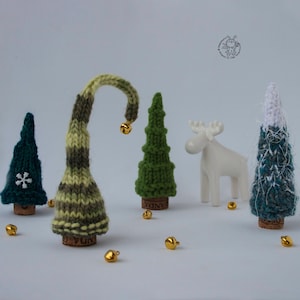 7 Pine Christmas Trees pdf patterns Decoration Xmas & New year Gift Forest Xmas Instant download Knitting pattern Knitted round Pine Tree image 7
