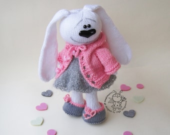 Bunny Tilda Knitting pattern Knitted round. Amigurumi Bunny. Amigurumi Bunny doll. Softie Bunny. Instant download. Knitting Bunny pattern