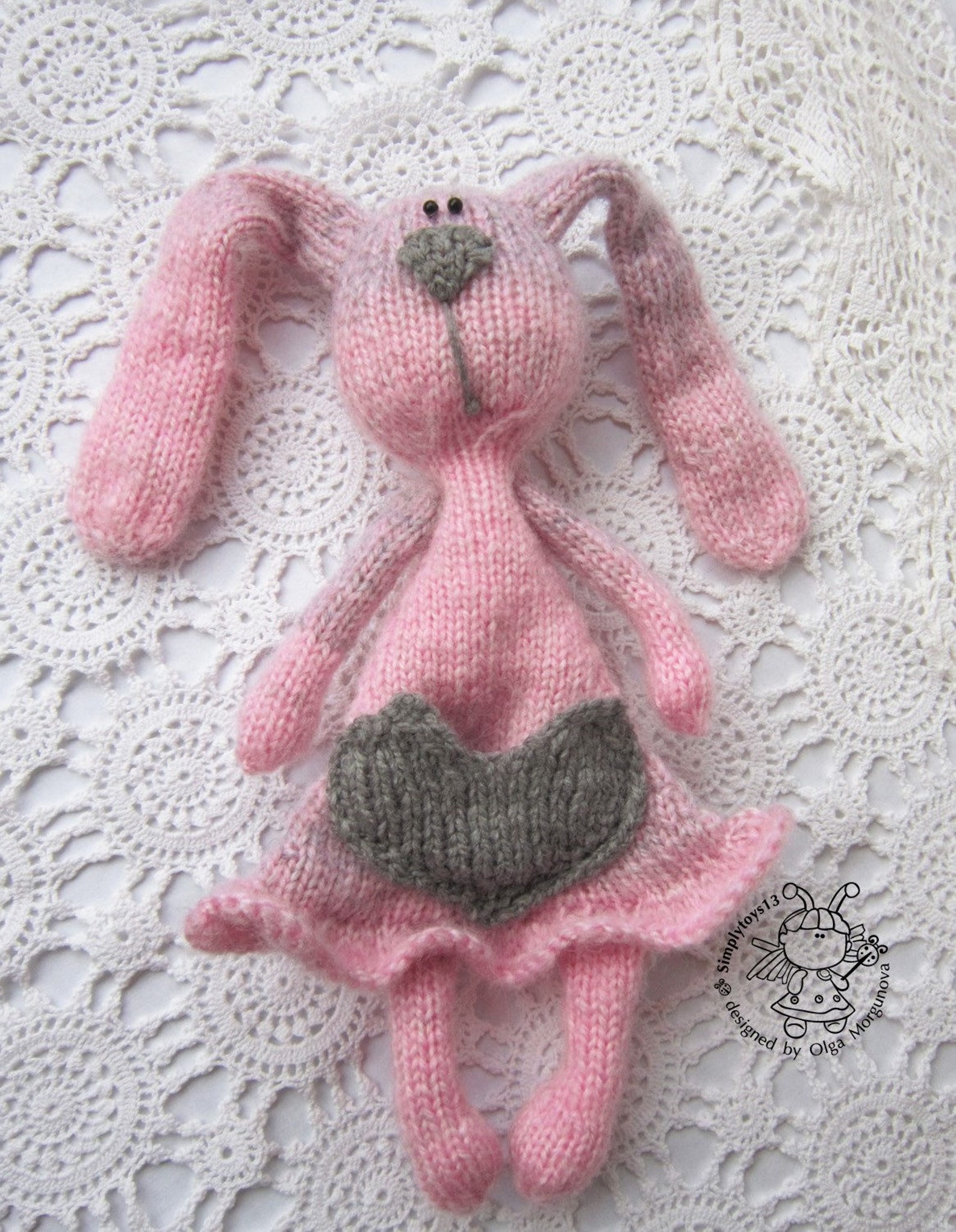 Bunny for Easter Knitting Pattern Knitted Round Amigurumi Etsy