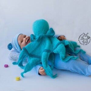 Octopus Toy Baby Lace Blanket. Amigurumi Octopus. PDF instant download. Knitting pattern Knitted round. PDF cute comforter octopus pattern image 8