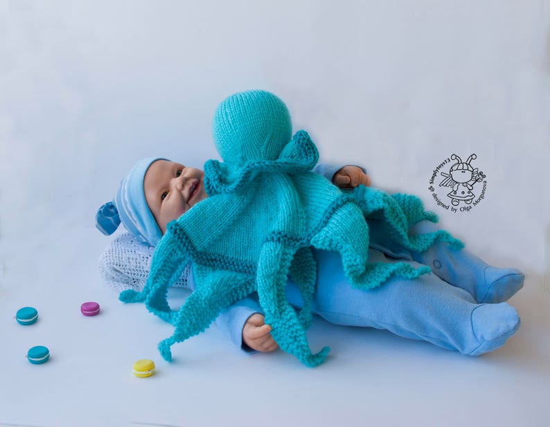 Octopus Toy Baby Lace Blanket. Amigurumi Octopus. PDF instant download. Knitting pattern Knitted round. PDF cute comforter octopus pattern image 8