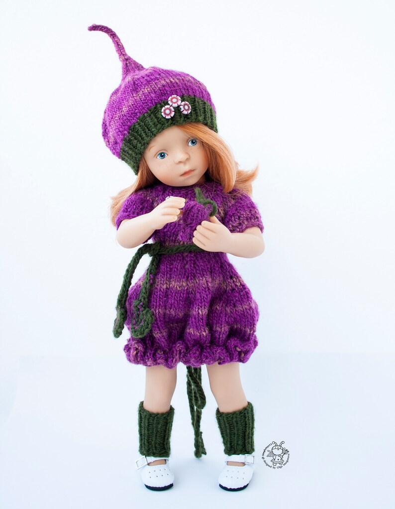 PDF Doll Clothes knitting pattern. Beet outfit for 1314 inch Etsy
