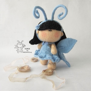 Amigurumi doll Butterfly PDF instant download  Butterfly funny toy Knitting pattern Knitted round PDF cute pattern Butterfly softie doll