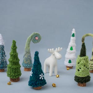7 Pine Christmas Trees pdf patterns Decoration Xmas & New year Gift Forest Xmas Instant download Knitting pattern Knitted round Pine Tree image 10