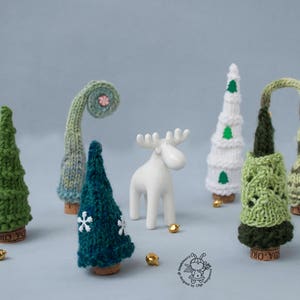 7 Pine Christmas Trees pdf patterns Decoration Xmas & New year Gift Forest Xmas Instant download Knitting pattern Knitted round Pine Tree image 9