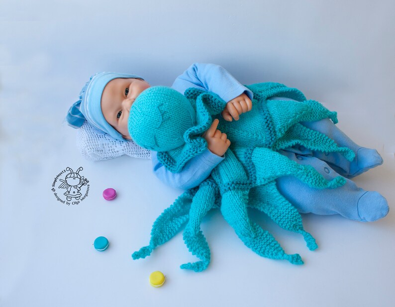 Octopus Toy Baby Lace Blanket. Amigurumi Octopus. PDF instant download. Knitting pattern Knitted round. PDF cute comforter octopus pattern image 7