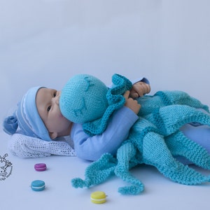 Octopus Toy Baby Lace Blanket. Amigurumi Octopus. PDF instant download. Knitting pattern Knitted round. PDF cute comforter octopus pattern image 5