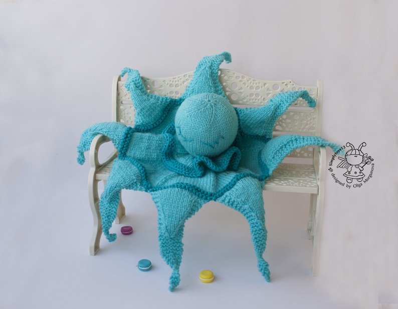 Octopus Toy Baby Lace Blanket. Amigurumi Octopus. PDF instant download. Knitting pattern Knitted round. PDF cute comforter octopus pattern image 6