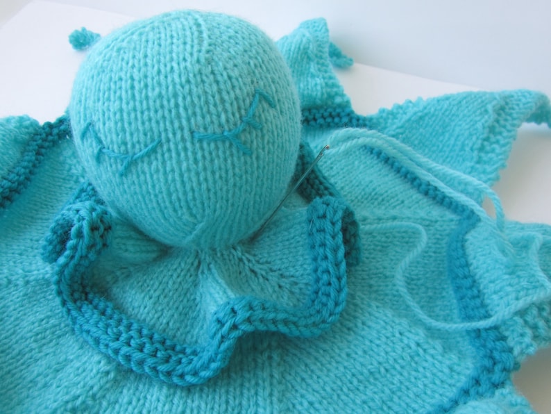 Octopus Toy Baby Lace Blanket. Amigurumi Octopus. PDF instant download. Knitting pattern Knitted round. PDF cute comforter octopus pattern image 10