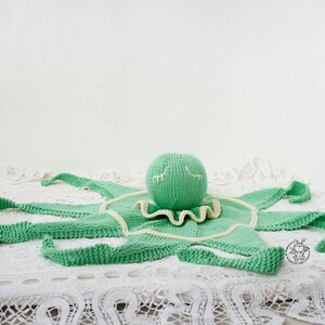 Knitted flat Octopus Toy Baby Lace Blanket. Amigurumi Octopus. Baby Lace Blanket. Instant download. Knitting pattern PDF comforter Octopus image 10