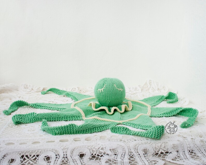 Knitted flat Octopus Toy Baby Lace Blanket. Amigurumi Octopus. Baby Lace Blanket. Instant download. Knitting pattern PDF comforter Octopus image 10