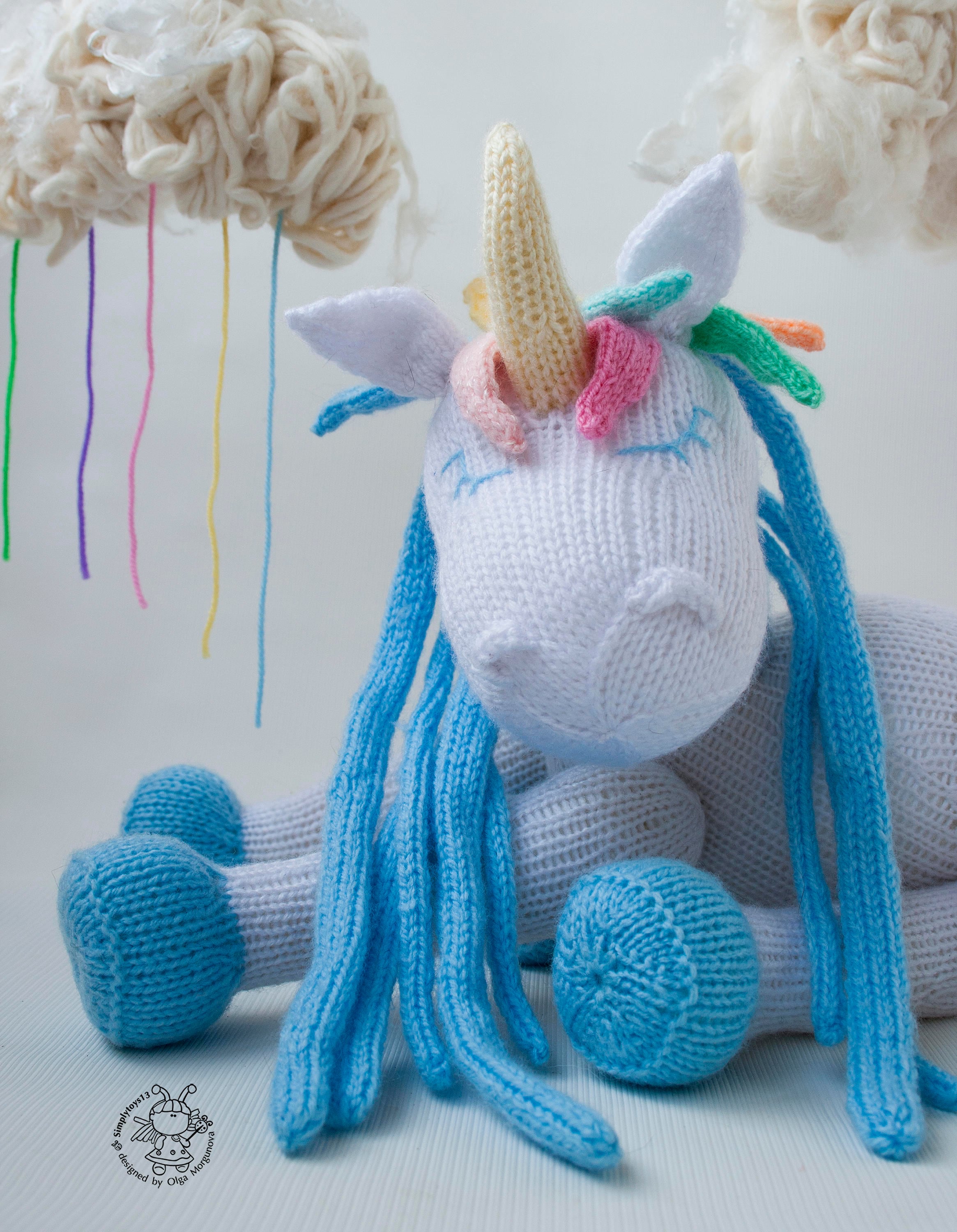 Unicorn knitting pattern Knitted round Magical creature PDF Etsy