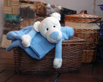 Bear Toy Baby Blanket Knitting Pattern: Amigurumi Bear (PDF Download) Knitted round