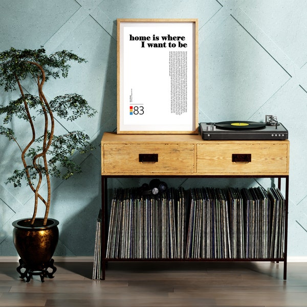 Home is where I want to be Talking Heads Print, from the 1983 album: Speaking in Tongues. Instant download vintage inspired print/poster