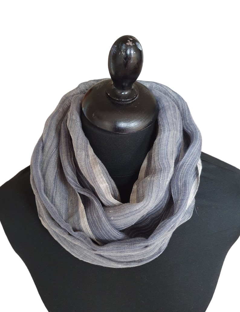 Skinny Grey Linen Scarf for Men Striped Scarf Lightweight Etsy UK