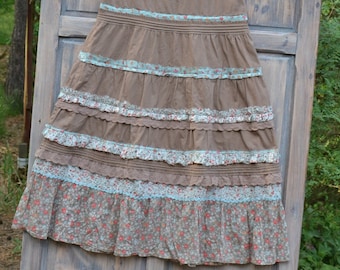 Gypsy skirt folk L XLrecycled long skirt hippi