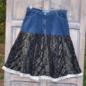 Romantic hippie folk skirt recycling image 1