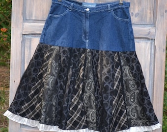 Romantic hippie folk skirt recycling