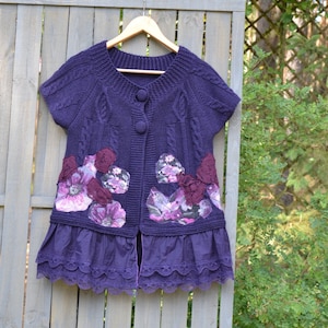 Veste en fleurs violet boho image 1