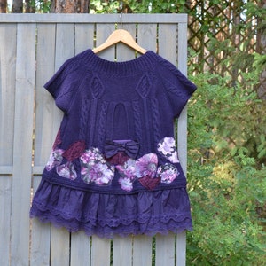 Veste en fleurs violet boho image 4