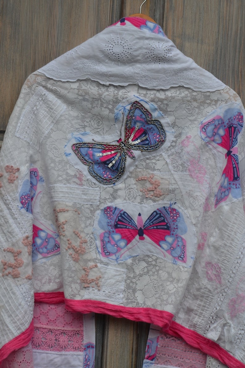 Romantic big shawl with butterflies image 2