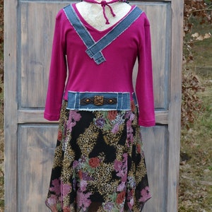 Romantic upcycled dress gypsy clothing dress L XL image 2