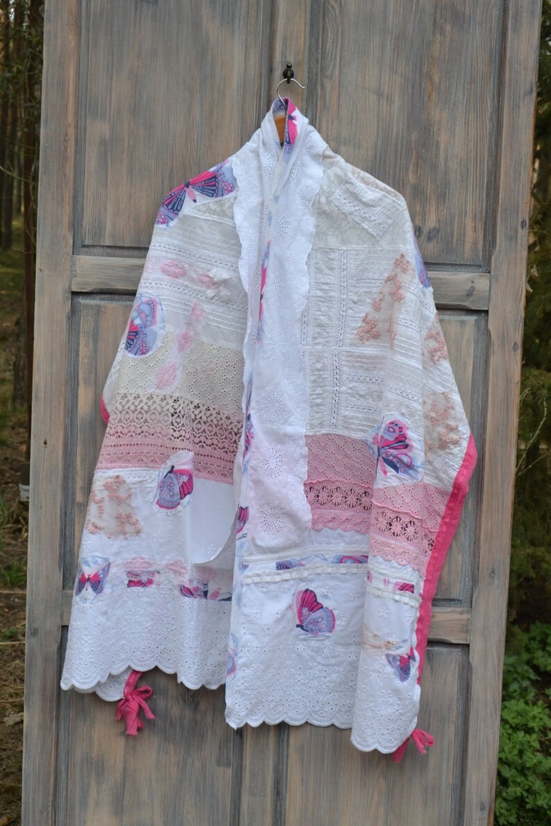 Romantic big shawl with butterflies image 3