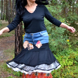 Gypsy skirt folk L XLrecycled long skirt hippi image 2