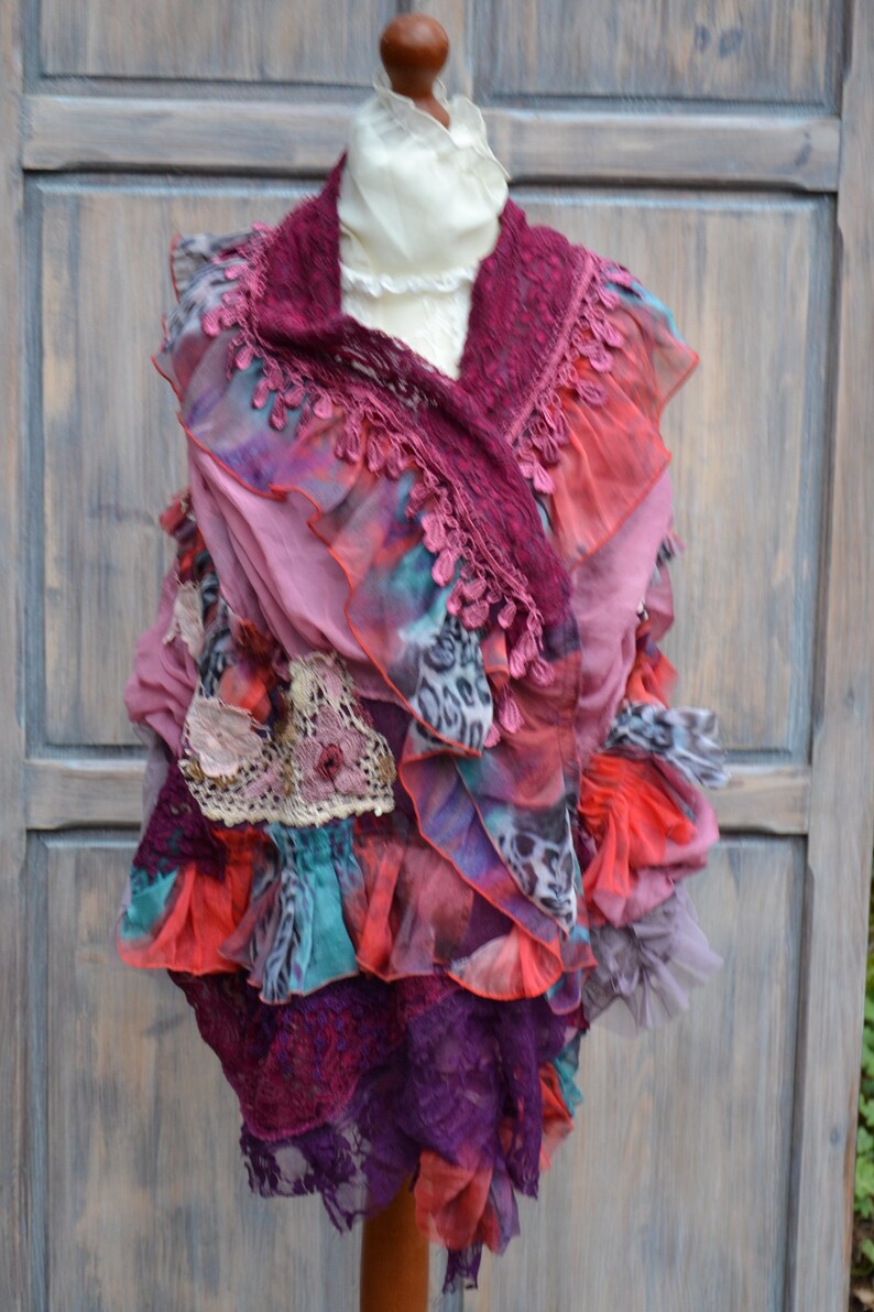 Scarf wearable art scarf gypsy bohemian fairy scarf shabby Etsy