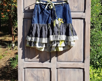 Romantic hippie folk skirt recycling